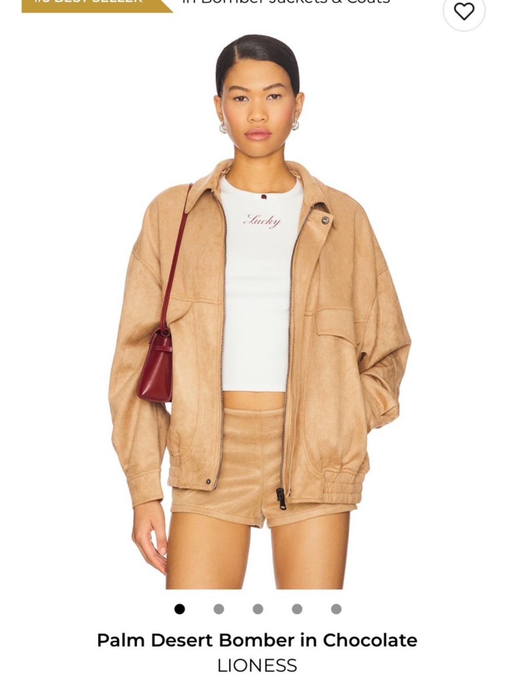 Lioness Chocolate Palm Desert Suede Bomber Jacket